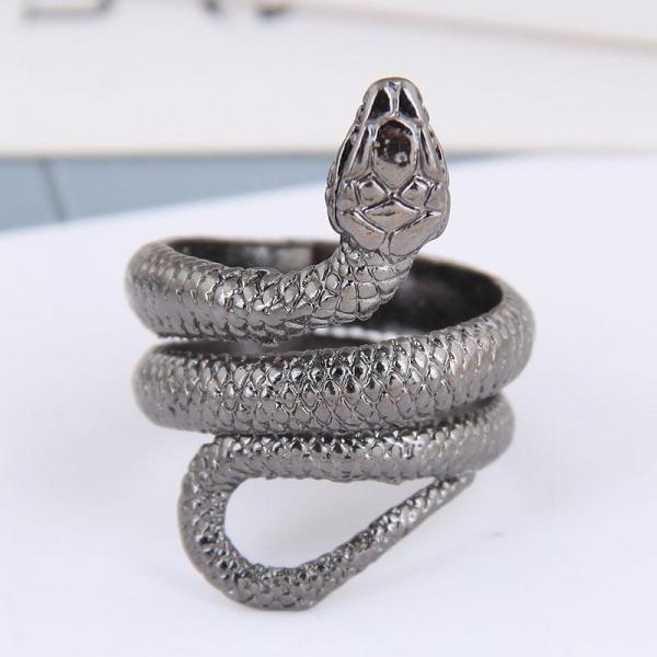 Anillo Serpiente Gris Oscuro